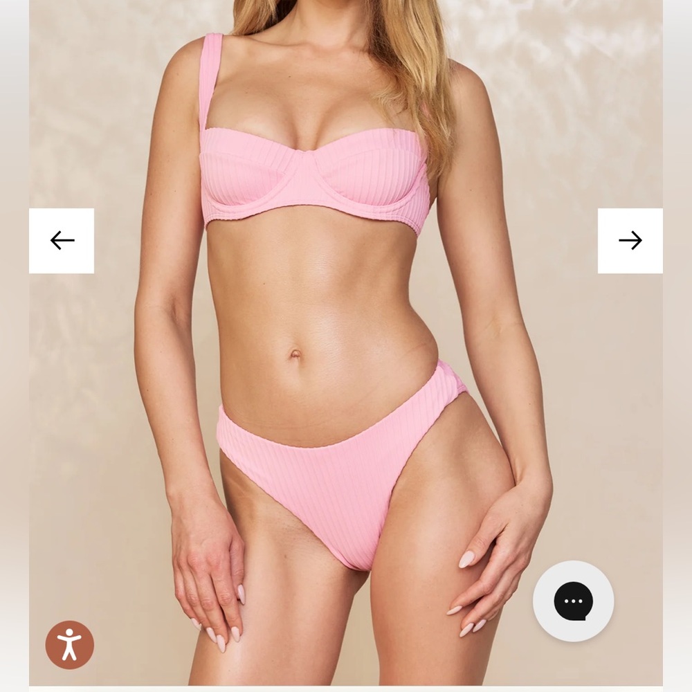 Monday Seychelles Bottom Cherry Blossom Matte Rib bikini set Size P/XS